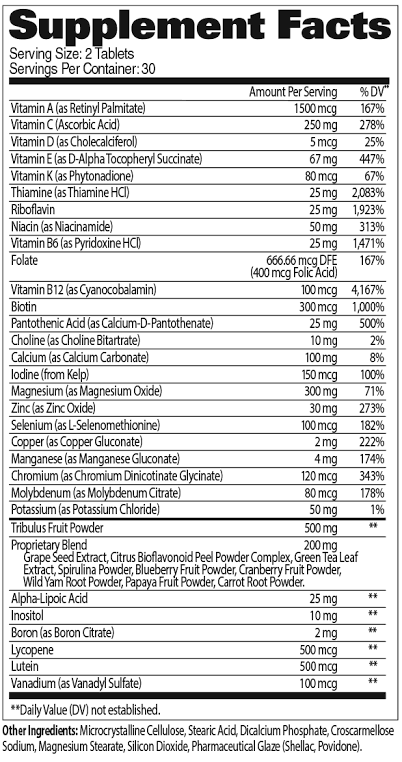 Mens Multi+Test 60 Tablets - Image 2