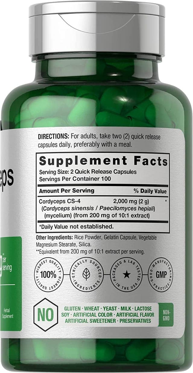 Cordyceps Capsules | 200 Capsules - Image 2