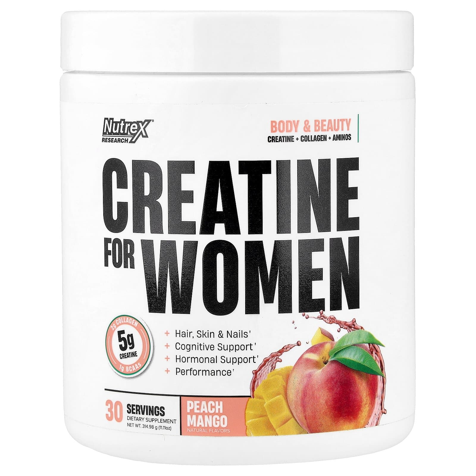 Nutrex Research Creatine for Women – Peach Mango, 300 g
