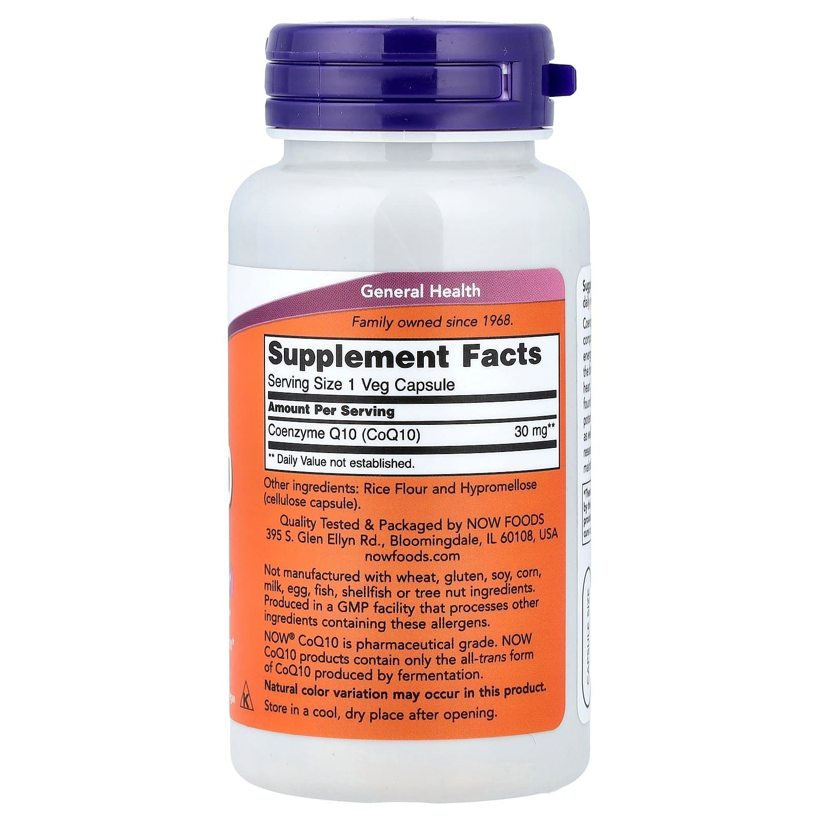 NOW Foods CoQ10 30 mg – 60 Capsules - Image 2