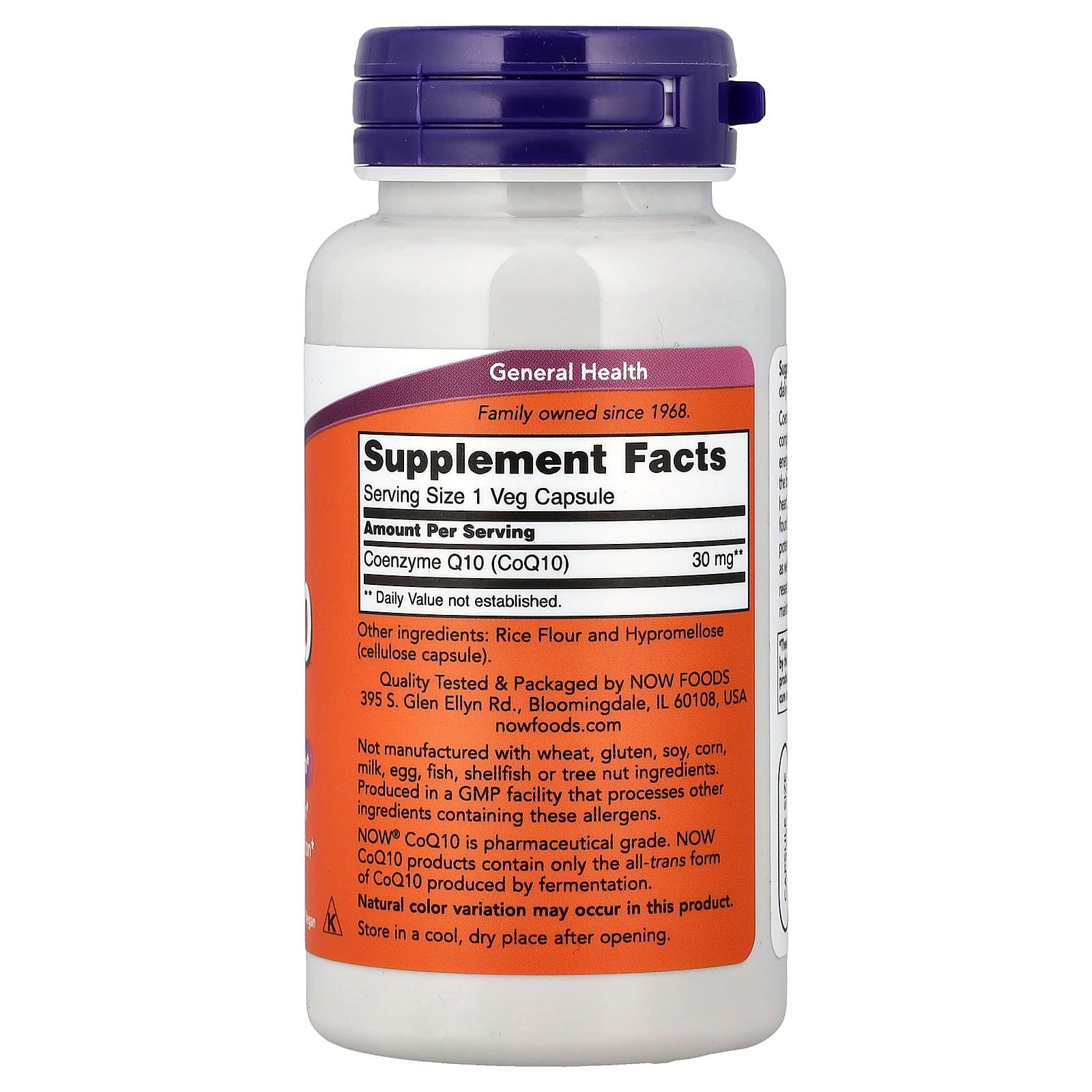 NOW Foods CoQ10 30 mg – 120 Capsules - Image 2