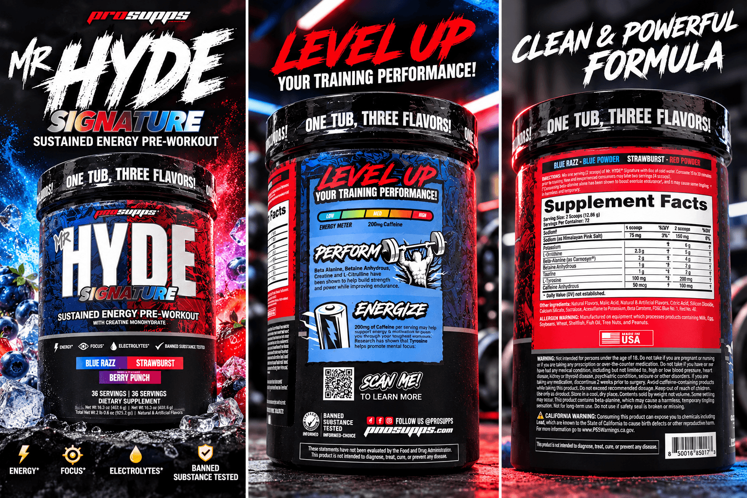 Mr. HYDE Signature Pre-Workout – 3 Flavors
