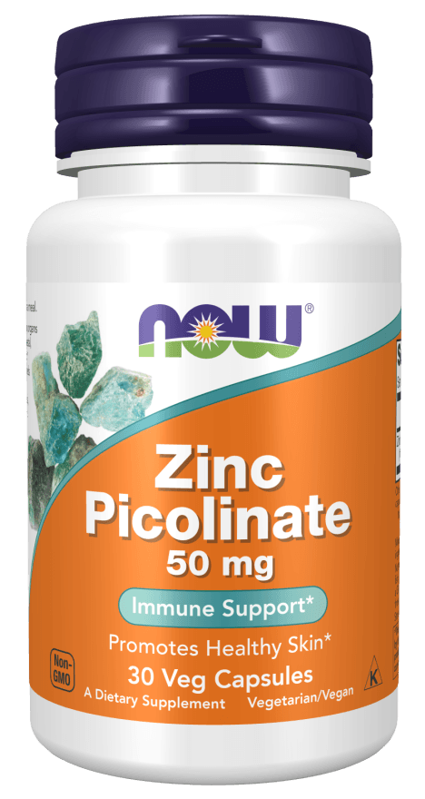 NOW Foods Zinc Picolinate 50 mg – 30 Veg Capsules