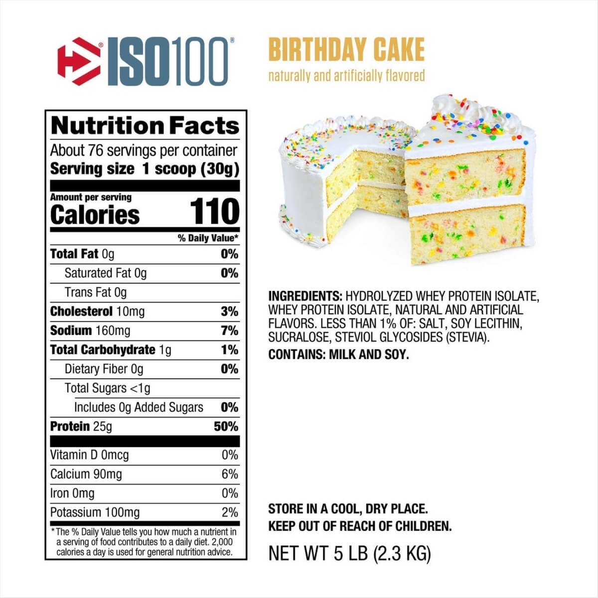 Dymatize Nutrition ISO 100 - 5 Lbs